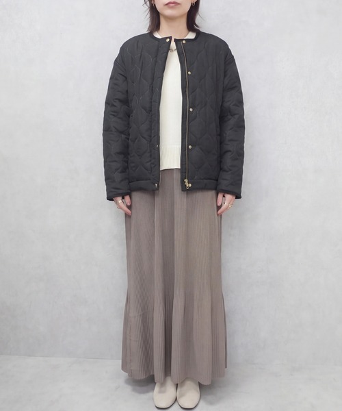 SELECT LEVERY(セレクトリベリー)の「中綿キルティングノーカラーブルゾン(ブルゾン・レディース・カーキ/ブラック/ベージュ・FREE)」の18枚目の写真