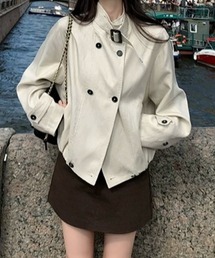 スタンドカラーショートジャケット