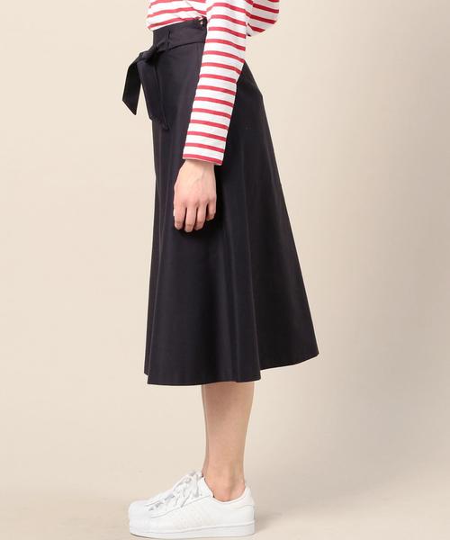 BEAUTY&YOUTH UNITED ARROWS（ビューティーアンドユースユナイテッドアローズ）の「BY コットンモールスキンフレアベルトスカート◆（スカート・レディース・ベージュ/ネイビー・SMALL/MEDIUM）」の5枚目の写真