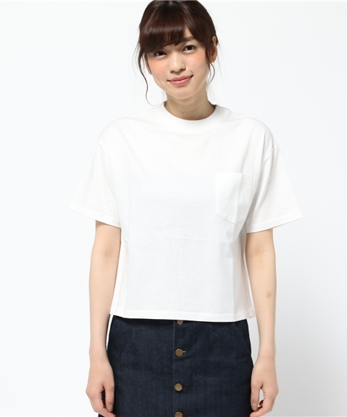 WEGO（ウィゴー）の「WEGO/コットンワイドハイネックTシャツ（Tシャツ/カットソー・レディース・杢グレー/オレンジ/ホワイト・FREE）」の4枚目の写真