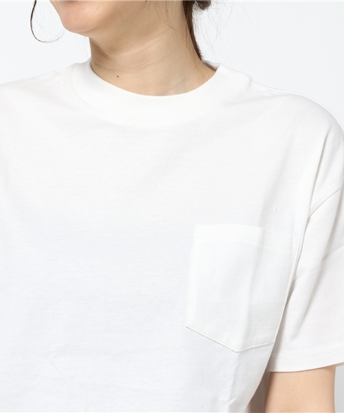 WEGO（ウィゴー）の「WEGO/コットンワイドハイネックTシャツ（Tシャツ/カットソー・レディース・杢グレー/オレンジ/ホワイト・FREE）」の7枚目の写真