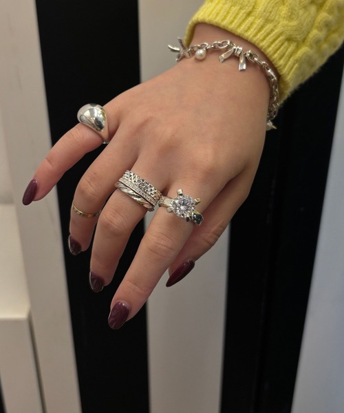 ジルコニア立て爪リング（リング）｜e.m.（イーエム）のファッション