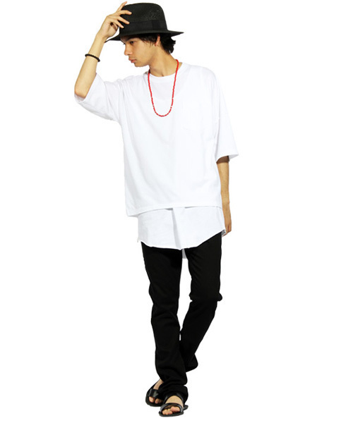 ８(eight)（エイト）の「国産ロング丈タンクトップ（タンクトップ・メンズ・グレー/ホワイト/ブラック・LARGE/MEDIUM/X-LARGE/SMALL）」の4枚目の写真