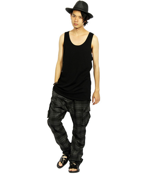 ８(eight)（エイト）の「国産ロング丈タンクトップ（タンクトップ・メンズ・グレー/ホワイト/ブラック・LARGE/MEDIUM/X-LARGE/SMALL）」の6枚目の写真