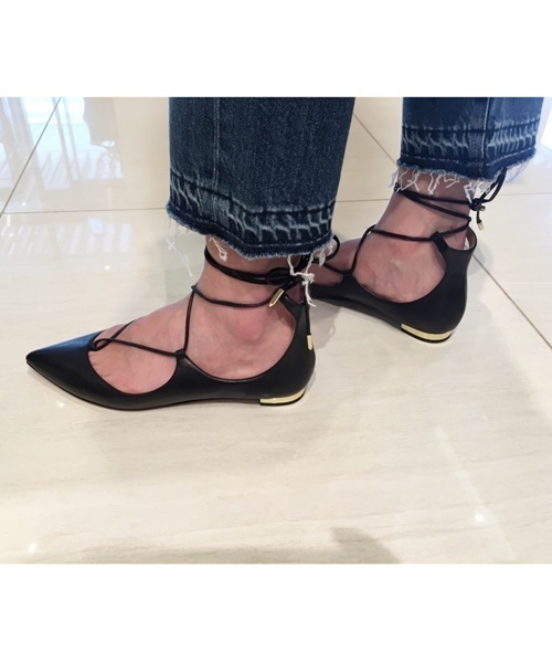 Deuxieme Classe（ドゥーズィエムクラス）の「AQUAZZURA レースアップフラットシューズ◆（その他シューズ・レディース・ブラック・38/36/37/35/39）」の8枚目の写真