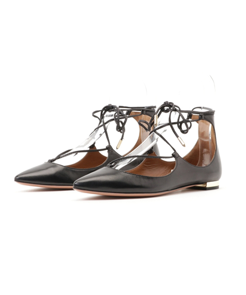 Deuxieme Classe（ドゥーズィエムクラス）の「AQUAZZURA レースアップフラットシューズ◆（その他シューズ・レディース・ブラック・38/36/37/35/39）」の18枚目の写真