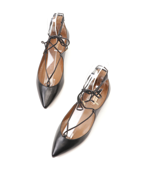 Deuxieme Classe（ドゥーズィエムクラス）の「AQUAZZURA レースアップフラットシューズ◆（その他シューズ・レディース・ブラック・38/36/37/35/39）」の11枚目の写真