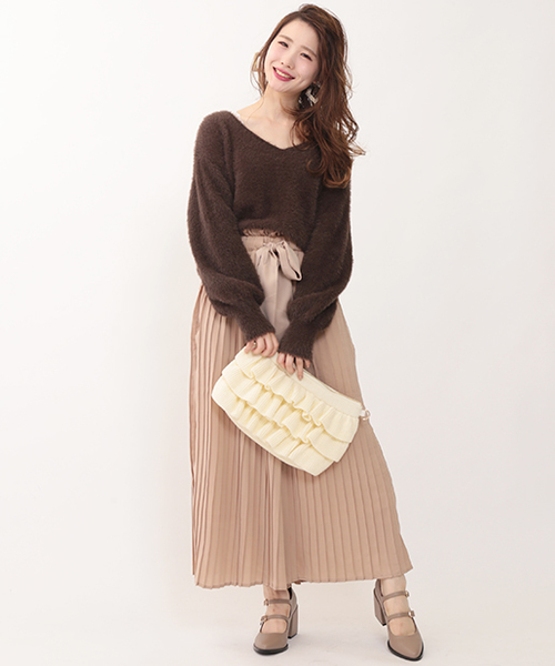 one after another NICE CLAUP（ワンアフターアナザーナイスクラップ）の「ふわふわニット（ニット/セーター・レディース・ブラウン/ピンク/ベージュ/アイボリー・FREE）」の13枚目の写真