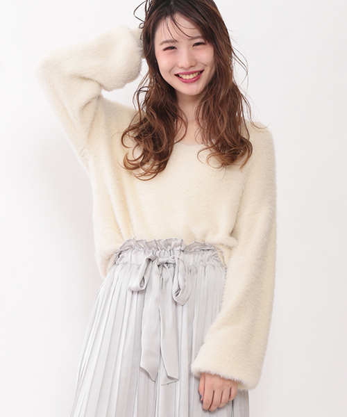 one after another NICE CLAUP（ワンアフターアナザーナイスクラップ）の「ふわふわニット（ニット/セーター・レディース・ブラウン/ピンク/ベージュ/アイボリー・FREE）」の5枚目の写真