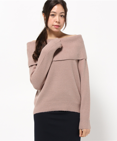 mysty woman（ミスティウーマン）の「ストレッチ太巾オフショルダー（ニット/セーター・レディース・ブラック/ライトベージュ/ピンク系その他/トップグレー/アイボリー/ネイビー・FREE）」の14枚目の写真