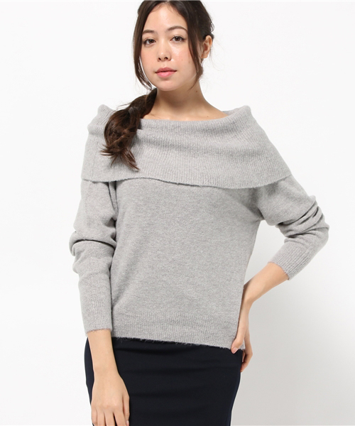 mysty woman（ミスティウーマン）の「ストレッチ太巾オフショルダー（ニット/セーター・レディース・ブラック/ライトベージュ/ピンク系その他/トップグレー/アイボリー/ネイビー・FREE）」の17枚目の写真