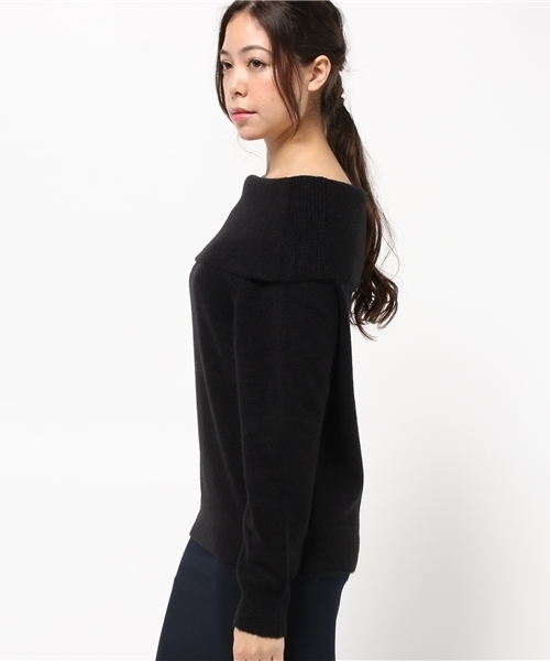 mysty woman（ミスティウーマン）の「ストレッチ太巾オフショルダー（ニット/セーター・レディース・ブラック/ライトベージュ/ピンク系その他/トップグレー/アイボリー/ネイビー・FREE）」の8枚目の写真