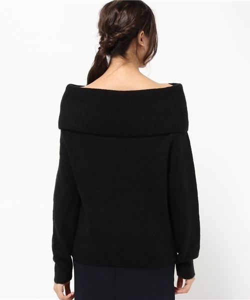 mysty woman（ミスティウーマン）の「ストレッチ太巾オフショルダー（ニット/セーター・レディース・ブラック/ライトベージュ/ピンク系その他/トップグレー/アイボリー/ネイビー・FREE）」の9枚目の写真