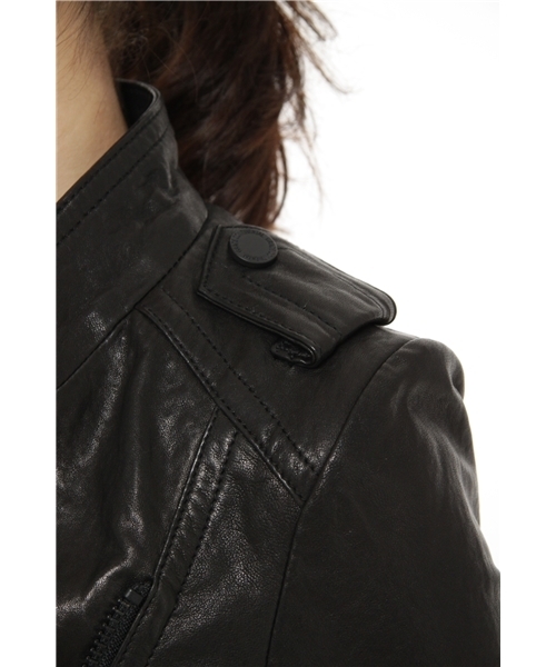 GRACE CONTINENTAL（グレースコンチネンタル）の「ショートライダース（ライダースジャケット・レディース・ベージュ/グレー/ブラック・36/38）」の7枚目の写真