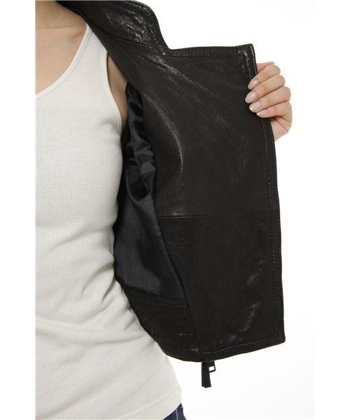 GRACE CONTINENTAL（グレースコンチネンタル）の「ショートライダース（ライダースジャケット・レディース・ベージュ/グレー/ブラック・36/38）」の10枚目の写真