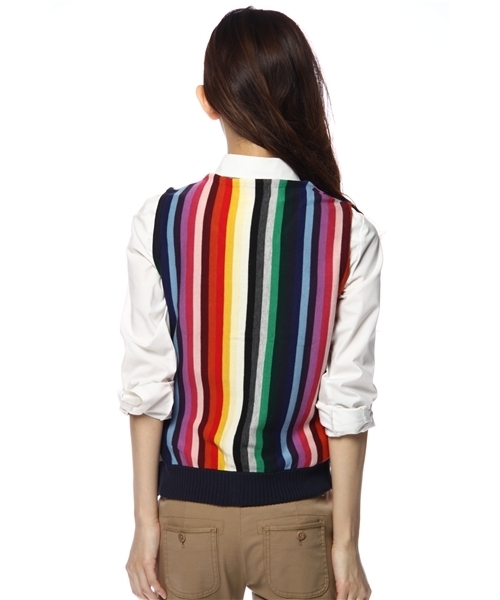 BEAMS BOY（ビームスボーイ）の「BEAMS BOY / 12G 1.5cマルチストライプ ベスト（ベスト・レディース・その他1・ONE SIZE）」の3枚目の写真