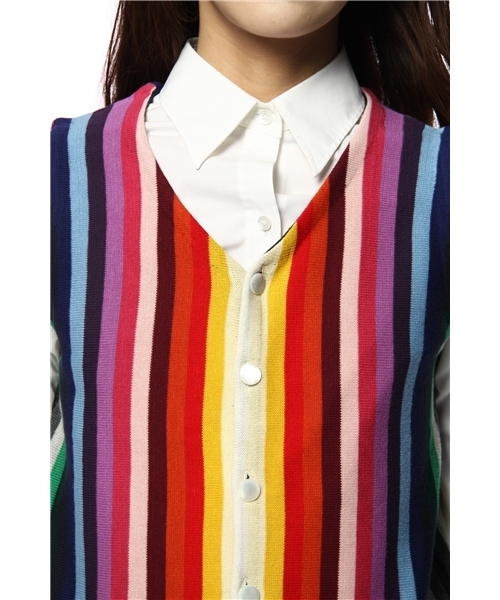 BEAMS BOY（ビームスボーイ）の「BEAMS BOY / 12G 1.5cマルチストライプ ベスト（ベスト・レディース・その他1・ONE SIZE）」の5枚目の写真