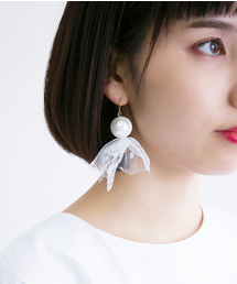 merlot plus | レースパールピアス0182(ピアス（両耳用）)