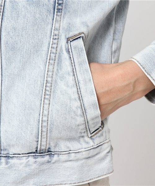 VENCEEXCHANGE(ヴァンスエクスチェンジ)の「クラッシュデニムGジャン (デニムジャケット・レディース・ライトブルー・MEDIUM)」の7枚目の写真