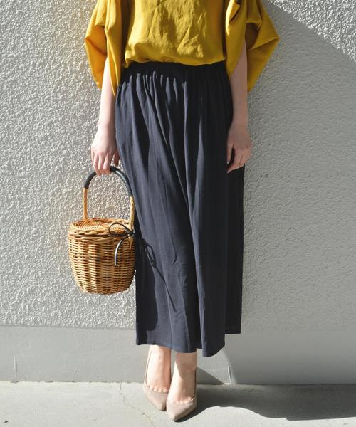 SHIPS（シップス）の「ジャージーラップスカーチョ◇（その他パンツ・レディース・オリーブ/ブラウン/ダークブルー・ONE SIZE）」の3枚目の写真