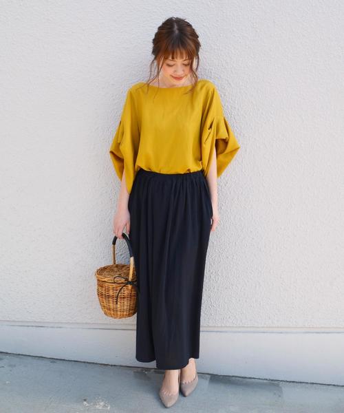 SHIPS（シップス）の「ジャージーラップスカーチョ◇（その他パンツ・レディース・オリーブ/ブラウン/ダークブルー・ONE SIZE）」の6枚目の写真