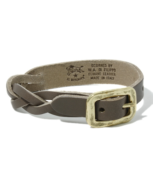 IL BISONTE（イルビゾンテ）の「IL BISONTE / ORIGINAL LEATHER / BRACELET（ブレスレット・レディース・ブラック/ダークブラウン/グレー/ネイビー/オリーブ/レッド/ナチュラル/ライトブラウン/グリーン/オレンジ/レンガ・2/1）」の2枚目の写真