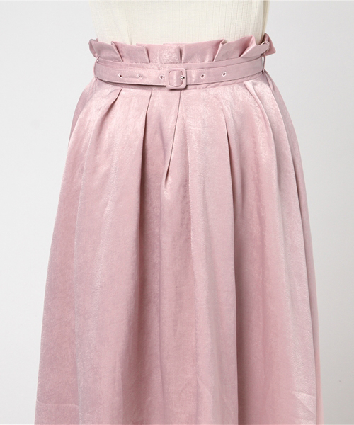 one after another NICE CLAUP（ワンアフターアナザーナイスクラップ）の「ツヤツヤスカート（スカート・レディース・ピンク/ボルドー/ドット/ベージュ・FREE）」の5枚目の写真