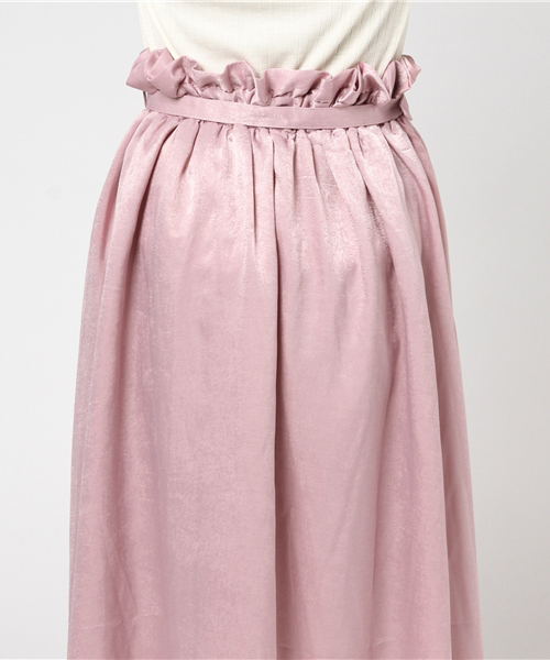 one after another NICE CLAUP（ワンアフターアナザーナイスクラップ）の「ツヤツヤスカート（スカート・レディース・ピンク/ボルドー/ドット/ベージュ・FREE）」の8枚目の写真