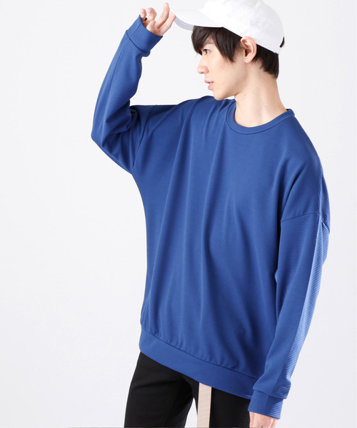 MONO-MART（モノマート）の「ドロップショルダーアスレジャースウェット（スウェット・メンズ・ホワイト/ブラック/ブルー/ワイン/チャコール/イエロー/カーキ/ピンク・FREE）」の6枚目の写真