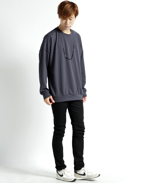 MONO-MART（モノマート）の「ドロップショルダーアスレジャースウェット（スウェット・メンズ・ホワイト/ブラック/ブルー/ワイン/チャコール/イエロー/カーキ/ピンク・FREE）」の21枚目の写真