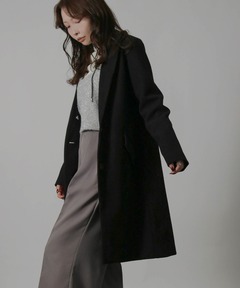 HERNO DIAGONAL WOOL CHESTER COAT WITH DOWN BIB ダイアゴナルウール