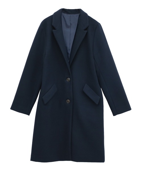 Social GIRL（ソーシャルガール）の「【別注】ニットモッサ セミロング チェスターコート ロングコート（チェスターコート・レディース・ブラウン/ブラック/チャコールグレー/ライトグレー/コーラル/ネイビー/サックスブルー/マスタード/ブルー/モカ/ベージュ/グレイッシュベージュ/アイボリー/ピンクベージュ/ブラウン系その他/ホワイト系その他/ベージュ系その他・3L/LARGE/MEDIUM/SMALL/X-LARGE）」の21枚目の写真