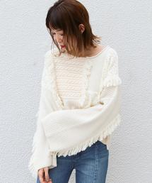 Another Edition | レース×ケーブル パッチワークプルオーバー(ニット/セーター)