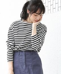 coen | 【WEB限定・新色登場・追加生産決定】天竺ボーダー ボートネックプルオーバー(Tシャツ/カットソー)