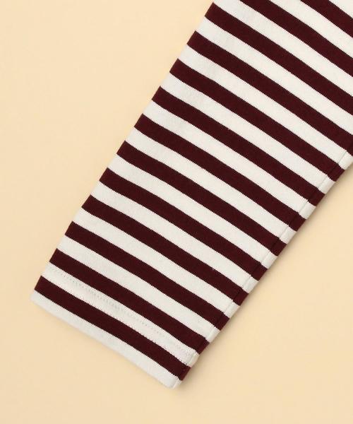 coen（コーエン）の「【WEB限定・新色登場・追加生産決定】天竺ボーダー ボートネックプルオーバー（Tシャツ/カットソー・レディース・ワインレッド/パープル/ブラック/グリーン・MEDIUM/LARGE）」の15枚目の写真