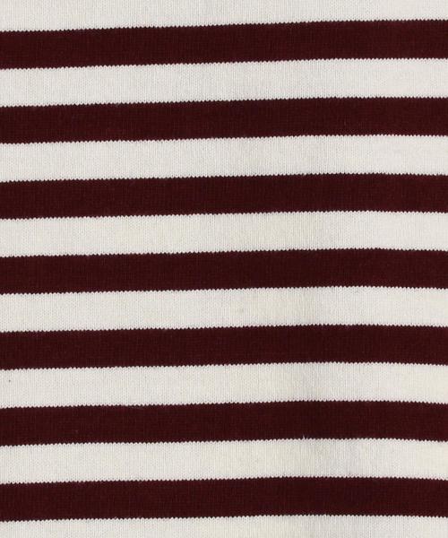 coen（コーエン）の「【WEB限定・新色登場・追加生産決定】天竺ボーダー ボートネックプルオーバー（Tシャツ/カットソー・レディース・ワインレッド/パープル/ブラック/グリーン・MEDIUM/LARGE）」の17枚目の写真