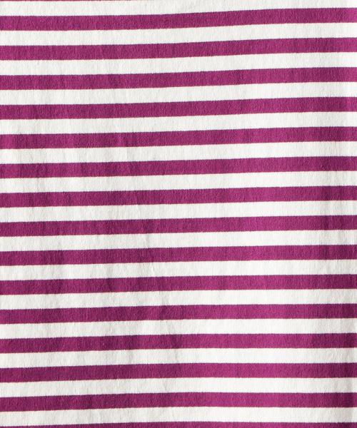 coen（コーエン）の「【WEB限定・新色登場・追加生産決定】天竺ボーダー ボートネックプルオーバー（Tシャツ/カットソー・レディース・ワインレッド/パープル/ブラック/グリーン・MEDIUM/LARGE）」の11枚目の写真