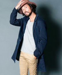 Magine | STRETCH KNIT DENIM CHESTER FIELD COAT:ストレッチニットデニム チェスターフィールドコート(デニムジャケット)