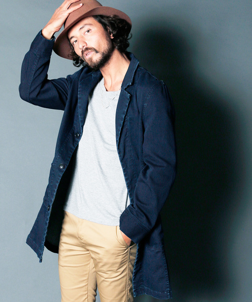 Magine（マージン）の「STRETCH KNIT DENIM CHESTER FIELD COAT