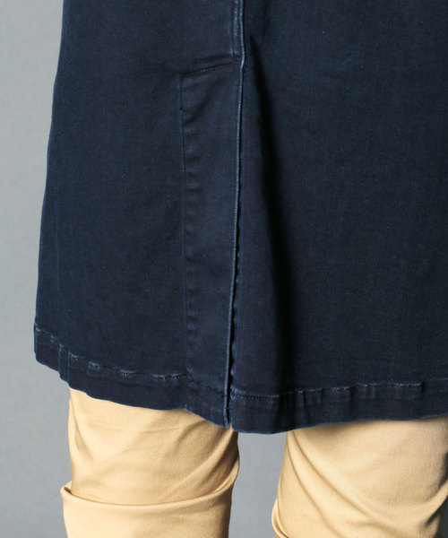 Magine（マージン）の「STRETCH KNIT DENIM CHESTER FIELD COAT:ストレッチニットデニム チェスターフィールドコート（デニムジャケット・メンズ・インディゴブルー/ライトブルー・44/46/48）」の21枚目の写真