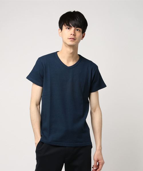 ARCADE（アーケード）の「サーマルTシャツ 半袖 Vネック（Tシャツ/カットソー・メンズ・ネイビー/グレー/ホワイト/ブラック・LL/M/L/S）」の4枚目の写真