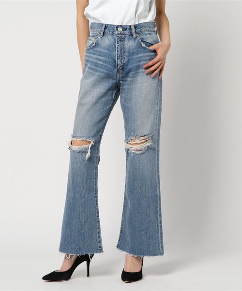 MOUSSY（マウジー）の「HW CUT OFF FLARE（デニムパンツ）」 - WEAR 
