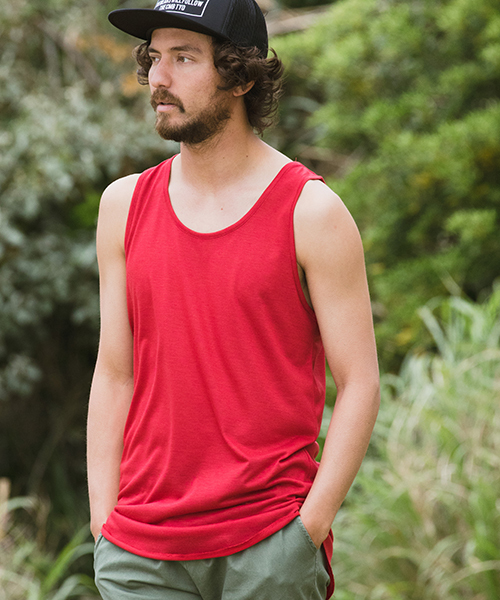 CAMBIO(カンビオ)の「mta374-TR Tenjiku Long Length Round Tank Top タンクトップ(タンクトップ・メンズ・ホワイト/ブラック/ブラック×ホワイト/レッド・M/L)」の1枚目の写真