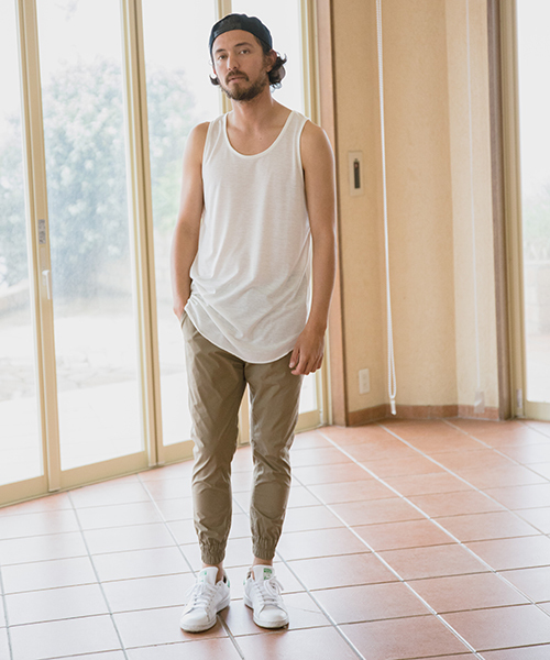 CAMBIO(カンビオ)の「mta374-TR Tenjiku Long Length Round Tank Top タンクトップ(タンクトップ・メンズ・ホワイト/ブラック/ブラック×ホワイト/レッド・M/L)」の13枚目の写真