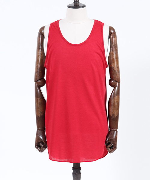 CAMBIO(カンビオ)の「mta374-TR Tenjiku Long Length Round Tank Top タンクトップ(タンクトップ・メンズ・ホワイト/ブラック/ブラック×ホワイト/レッド・M/L)」の11枚目の写真