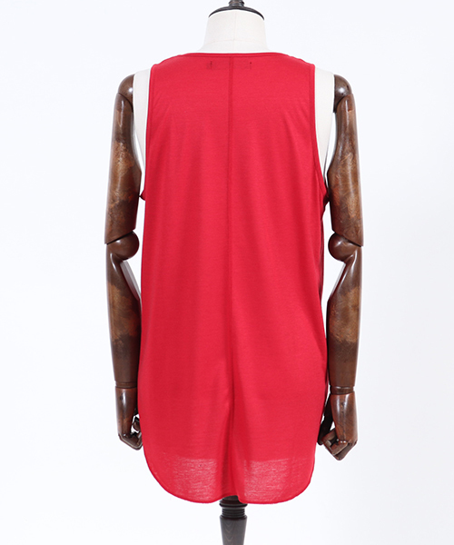 CAMBIO(カンビオ)の「mta374-TR Tenjiku Long Length Round Tank Top タンクトップ(タンクトップ・メンズ・ホワイト/ブラック/ブラック×ホワイト/レッド・M/L)」の17枚目の写真