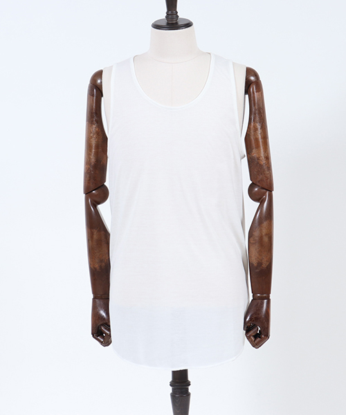CAMBIO(カンビオ)の「mta374-TR Tenjiku Long Length Round Tank Top タンクトップ(タンクトップ・メンズ・ホワイト/ブラック/ブラック×ホワイト/レッド・M/L)」の20枚目の写真
