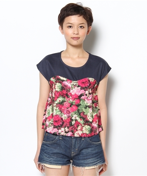 Kastane(カスタネ)の「【Kastane】ビスチェ風tops(Tシャツ/カットソー・レディース・ネイビー/オフホワイト/イエロー・FREE)」の7枚目の写真