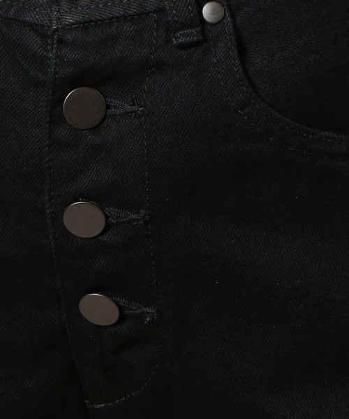 BEAUTY&YOUTH UNITED ARROWS（ビューティーアンドユースユナイテッドアローズ）の「BY ブラックデニムボタンフライパンツ ◆（デニムパンツ・レディース・ブラック・SMALL/MEDIUM）」の6枚目の写真