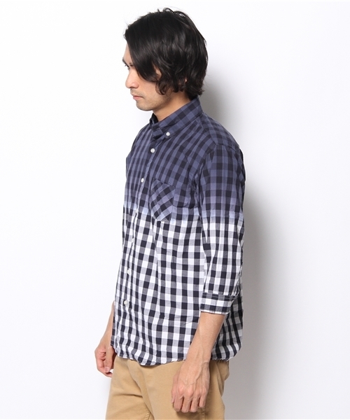 WHO'S WHO gallery（フーズフーギャラリー）の「グラデーション染BD7分シャツ（シャツ/ブラウス・メンズ・レッド/ブルー/ネイビー・MEDIUM/LARGE）」の10枚目の写真